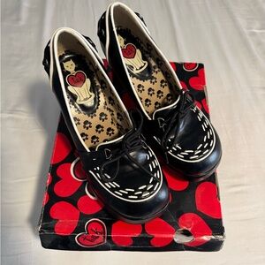 TUK Black and White Creeper rockabilly pinup vintage Heels womens 7